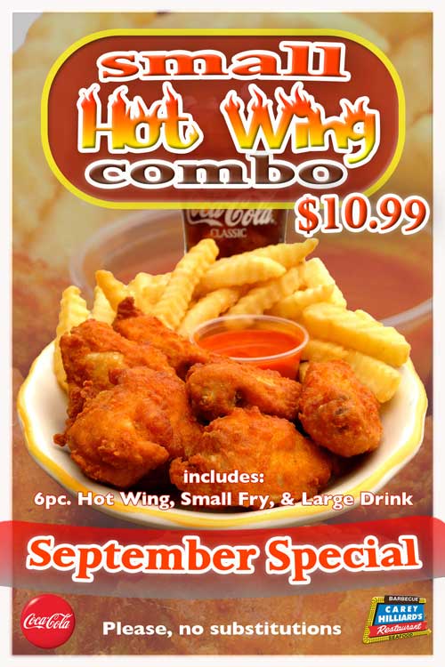 September Specials At Carey Hilliard's Restaurants