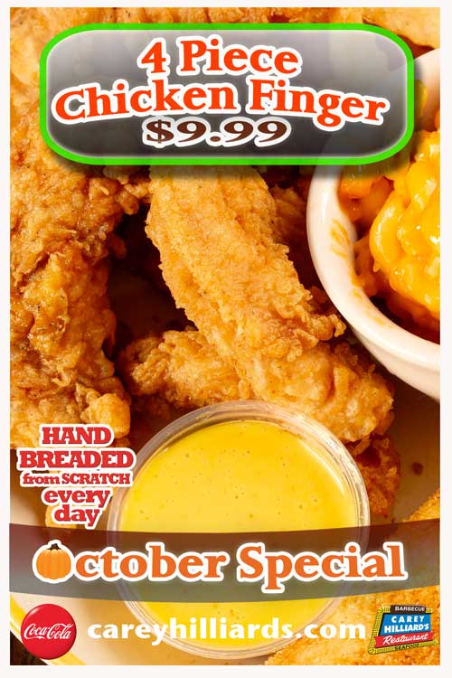 October Specials At Carey Hilliard's Restaurants