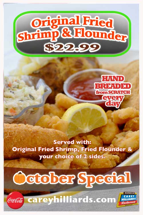 October Specials At Carey Hilliard's Restaurants