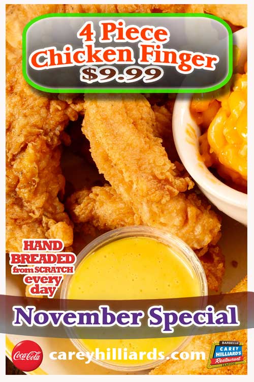 November Specials At Carey Hilliard's Restaurants