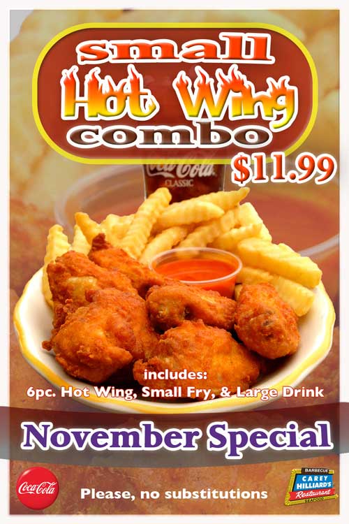 November Specials At Carey Hilliard's Restaurants