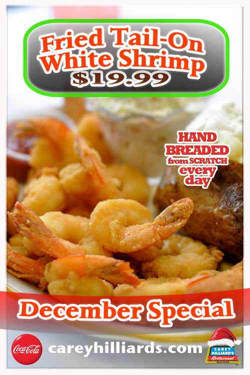 December Specials At Carey Hilliard's Restaurants