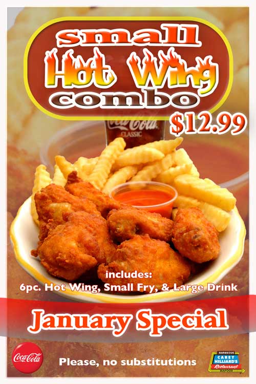 January Specials At Carey Hilliards Restaurants