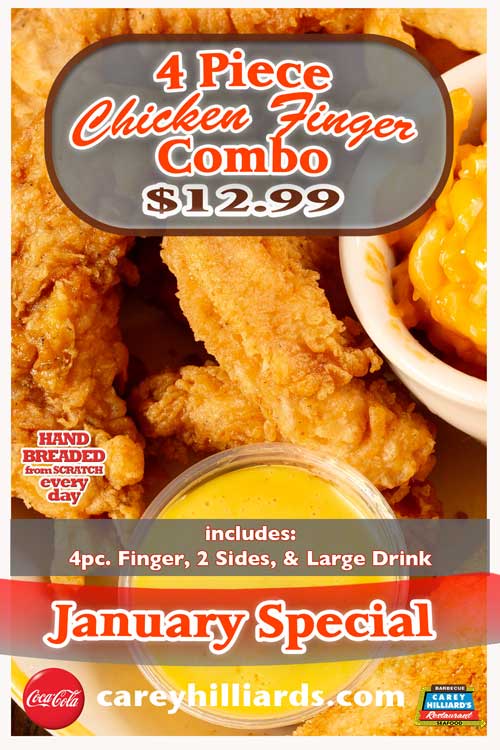 January Specials At Carey Hilliards Restaurants