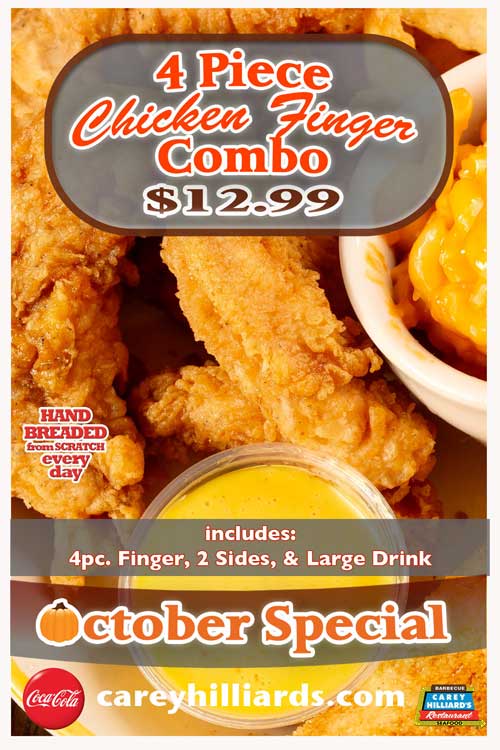 October Specials At Carey Hilliard's