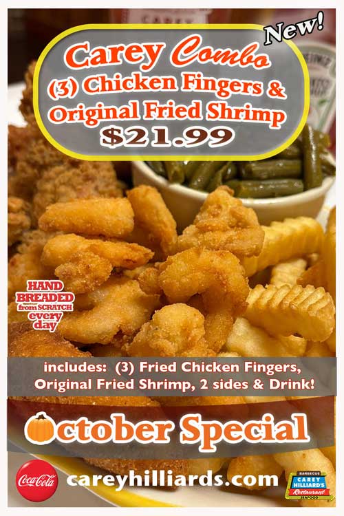 October Specials At Carey Hilliard's